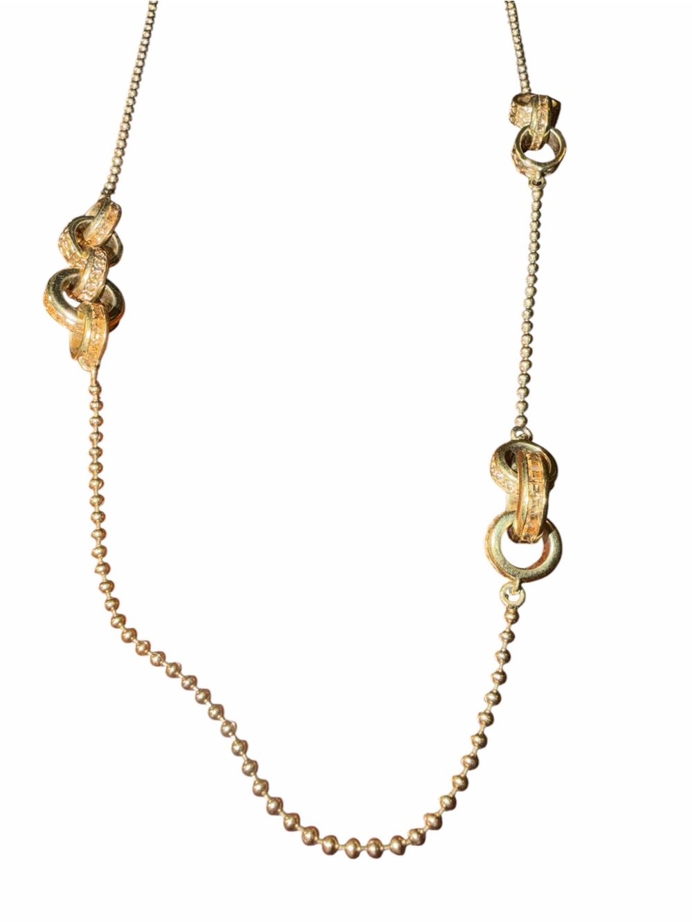 Coach Gold-Tone Knot & Bead Long Necklace - Women Jewelry
